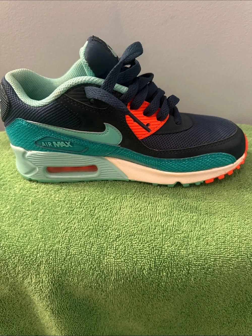 Nike Kids Air Max Navy Teal Coral Active Sneakers